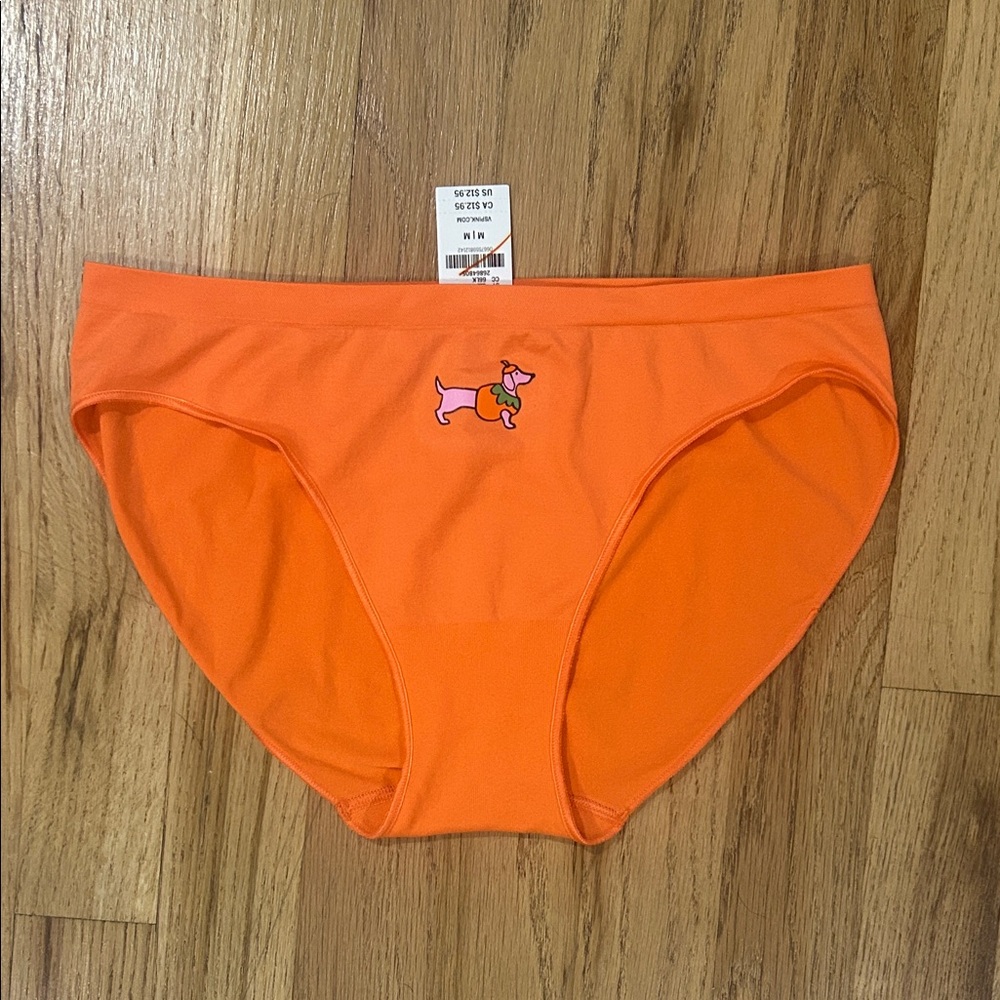 NWT PINK Victoria's Secret Orange Dog Bikini Seamless Panty